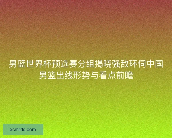 男篮世界杯预选赛分组揭晓强敌环伺中国男篮出线形势与看点前瞻