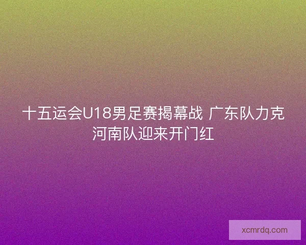 十五运会U18男足赛揭幕战 广东队力克河南队迎来开门红 十五运会U18男足赛揭幕战 广东队力克河南队迎来开门红
